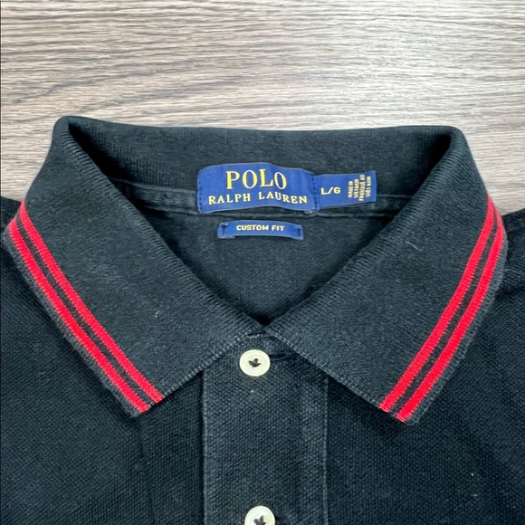Polo Ralph Lauren Black w/ Red Big Pony Polo Shirt L - Picture 3 of 6